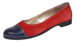 Oferta marimea 38 Balerini dama casual din piele naturala Rosu - Bleumarin LRUTBLR - Img 4