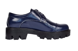 Oferta marimea 38 Pantofi dama casual din piele naturala platforme inalte Bleumarin - LP11BLM - Img 2