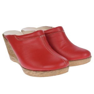 Oferta marimea 39, 40 - Saboti dama rosii din piele naturala, platforme de 7 cm - LTEA19ROSU - Img 4
