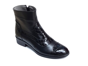 OFERTA marimea 39 - Ghete dama elegante negre din piele naturala croco si box - LNA322CRNP - Img 6