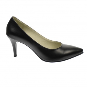 OFERTA MARIMEA 39 - Pantofi stiletto dama, negri, din piele naturala box , toc 8 cm - LNA63N - Img 2