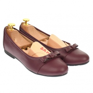 Oferta marimea 40 - Balerini dama, grena, casual, din piele naturala - Made in Romania LFLOGRENA
