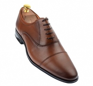 OFERTA MARIMEA 40 - Pantofi barbati eleganti, cu siret, din piele naturala maro coniac - 347CONIAC - Img 4