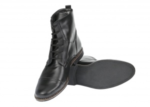 Oferta marimea 41 - Ghete barbati din piele naturala, imblanite Negru Oxford - LGBOND2NC - Img 4