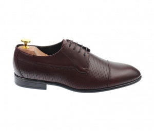 OFERTA MARIMEA 41 - Pantofi barbati bordeaux, office, eleganti, cu siret, din piele naturala L709VIS - Img 2