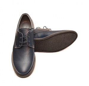 Pantofi barbati, casual din piele naturala bleumarin, 75BOND - Img 4