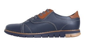 Pantofi barbati, casual din piele naturala, Bleumarin, GKR67BL - Img 2