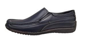 Pantofi barbati casual din piele naturala cu elastic Bleumarin, GKR82BLU - Img 7