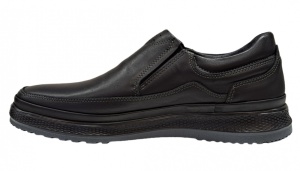 Pantofi barbati, casual, din piele naturala, cu elastic, Negru, 788N - Img 3