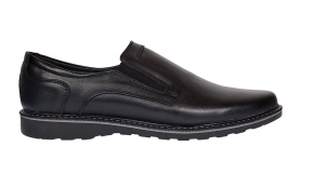Pantofi barbati casual din piele naturala cu elastic negru GKRSPORTELN - Img 2