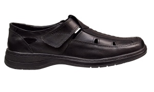 Pantofi barbati casual din piele naturala, decupati, cu scai, calapod lat, GKR24N - Img 2