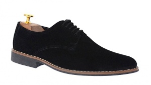 Pantofi barbati casual din piele naturala intoarsa - Model Negru 184 Vel