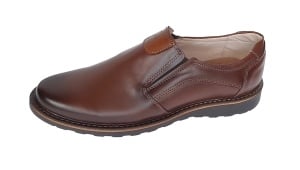 Pantofi barbati casual din piele naturala maro cu elasic - GKR480EM - Img 6