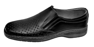 Pantofi barbati casual din piele naturala - Model perforat Negru 504N - Img 3