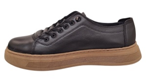 Pantofi barbati casual din piele naturala Negru Gold GKR122N - Img 4