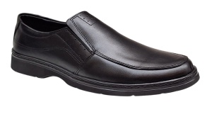 Pantofi barbati casual din piele naturala pe calapod lat Negru GKR1XN - Img 4