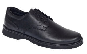 Pantofi barbati casual din piele naturala pe calapod lat Negru GKR5XN