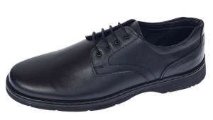 Pantofi barbati casual din piele naturala pe calapod lat Negru GKR5XN - Img 6
