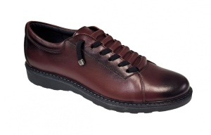 Pantofi barbati casual din piele naturala, Visiniu ASEVIS