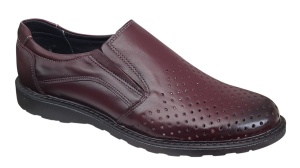 Pantofi barbati casual perforati din piele naturala 506 Visiniu - Img 4