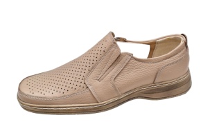 Pantofi barbati casual, perforati, din piele naturala, Bej, GKR45BEJ - Img 4