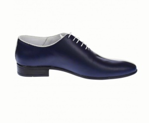 Pantofi barbati de ceremonie din piele naturala doua culori Alb si Bleumarin MOD1ALBBL - Img 5