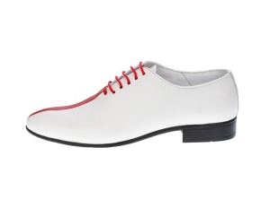 Pantofi barbati de ceremonie din piele naturala doua culori MOD1ROSUALB - Img 4