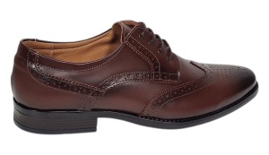 Pantofi barbati Derby Wingtip Brogue din piele naturala GKR826M - Img 9