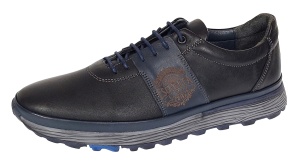 Pantofi barbati din piele naturala - Model Casual - Sport Negru Bleumarin 505ESC
