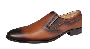 Pantofi barbati din piele naturala - Model maro elegant fara siret - Img 2