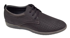 Pantofi barbati din piele naturala - Model Sport Casual Perforat Negru 128N - Img 2