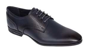 Pantofi barbati eleganti din piele naturala bleumarin GKR101BL - Img 11