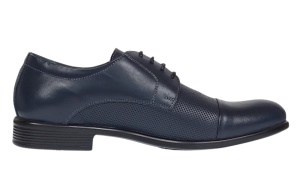 Pantofi barbati eleganti din piele naturala bleumarin inchis - 8305BLUE - Img 9