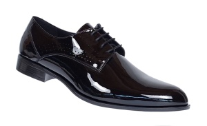 Pantofi barbati eleganti din piele naturala calapod lat Negru Lacuit GKR016NL - Img 6