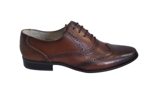 Pantofi barbati eleganti din piele naturala, cu siret, maro, 566M - Img 2