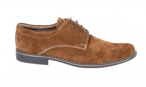 Pantofi barbati, eleganti, din piele naturala intoarsa, maro deschis - PAVELMD - Img 2