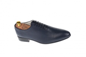Pantofi barbati eleganti din piele naturala matritata, bleumarin inchis, NIC5BLPR