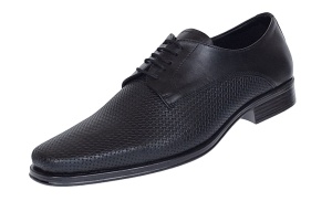 Pantofi barbati eleganti din piele naturala matritata Negru NIK NIC02PRN - Img 3