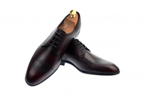 Pantofi barbati eleganti din piele naturala - Moel visiniu 702 Marimea 41 - Img 2