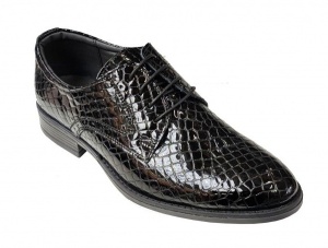 Pantofi barbati eleganti din piele naturala Negru Croco GKR4CRN