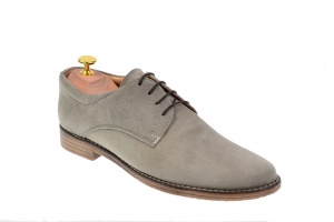 Pantofi barbati gri, casual - eleganti din piele naturala intoarsa - CARLO - Img 4