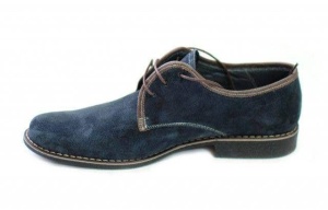 Pantofi barbati la reducere din piele Intoarsa naturala bleumarin LP80VELBL - Img 2