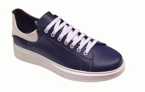 Pantofi barbati Sport din piele naturala Alb Bleu COMBAT2BL - Img 9