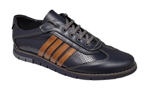 Pantofi barbati sport din piele naturala Bleumarin - GKR116BL