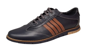 Pantofi barbati sport din piele naturala , Bleumarin, Maro - GKR92BLM - Img 5