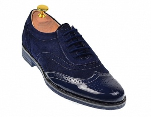 Pantofi casual barbati din piele naturala bleumarin L870LVBLM - Img 4