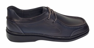 Pantofi casual barbati din piele naturala pe calapod lat - Bleumarin GKR11BL - Img 6