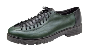 Pantofi casual dama din piele naturala - Model Verde cu Negru PDGINAV - Img 4