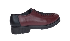 Pantofi casual dama din piele naturala - Model Visiniu cu Negru PDGINAVIS - Img 7