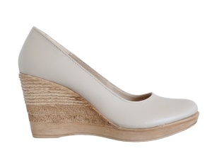 Pantofi dama casual din piele naturala bej cu platforma de 7 cm - MARA BEJ P3550BEJ - Img 2